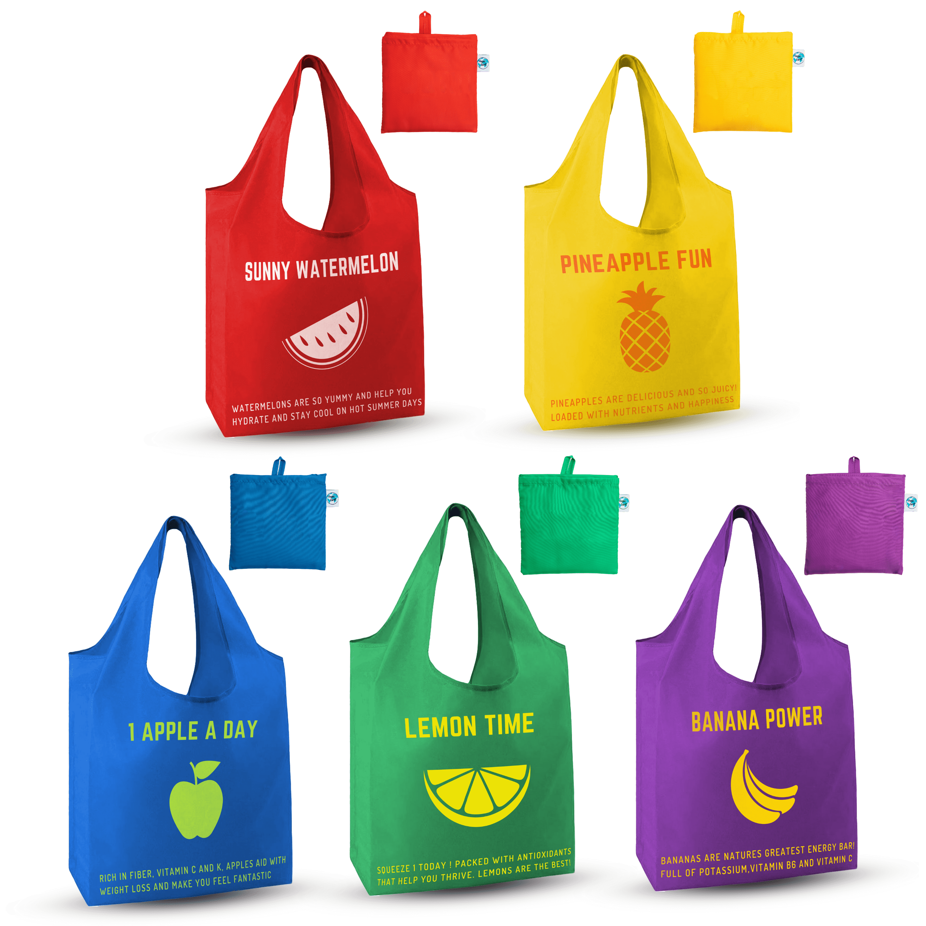 Reusable Shopping BagFoldable BagVegan Eco-Friendly Bag With a Pocket 