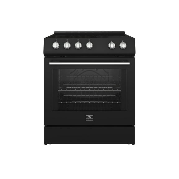 Forno Leonardo Espresso 30-Inch Black Electric Range, True Convection, Energy Efficient