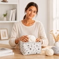 thumbnail image 5 of Cotton and Linen Desktop Storage Box, Miscellaneous Item Storage Box, Simple Pattern Storage Basket, Decorative Storage Basket, for Organizing Clothes, Toys, Books, and Daily Essentials, 5 of 6