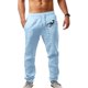 thumbnail image 2 of Pantalones casuales de lino para hombre, color liso, estampado de árbol, ligeros, sueltos, elásticos, con cordón, para verano, playa, yoga 080-azul claro 3XL 080-azul claro 3XL Xishao ropa, 2 of 2