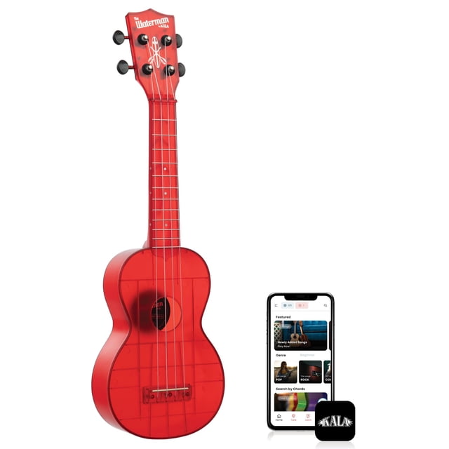Ukelele Kala Maritime Red Soprano de 4 cuerdas Waterman Sea Glass