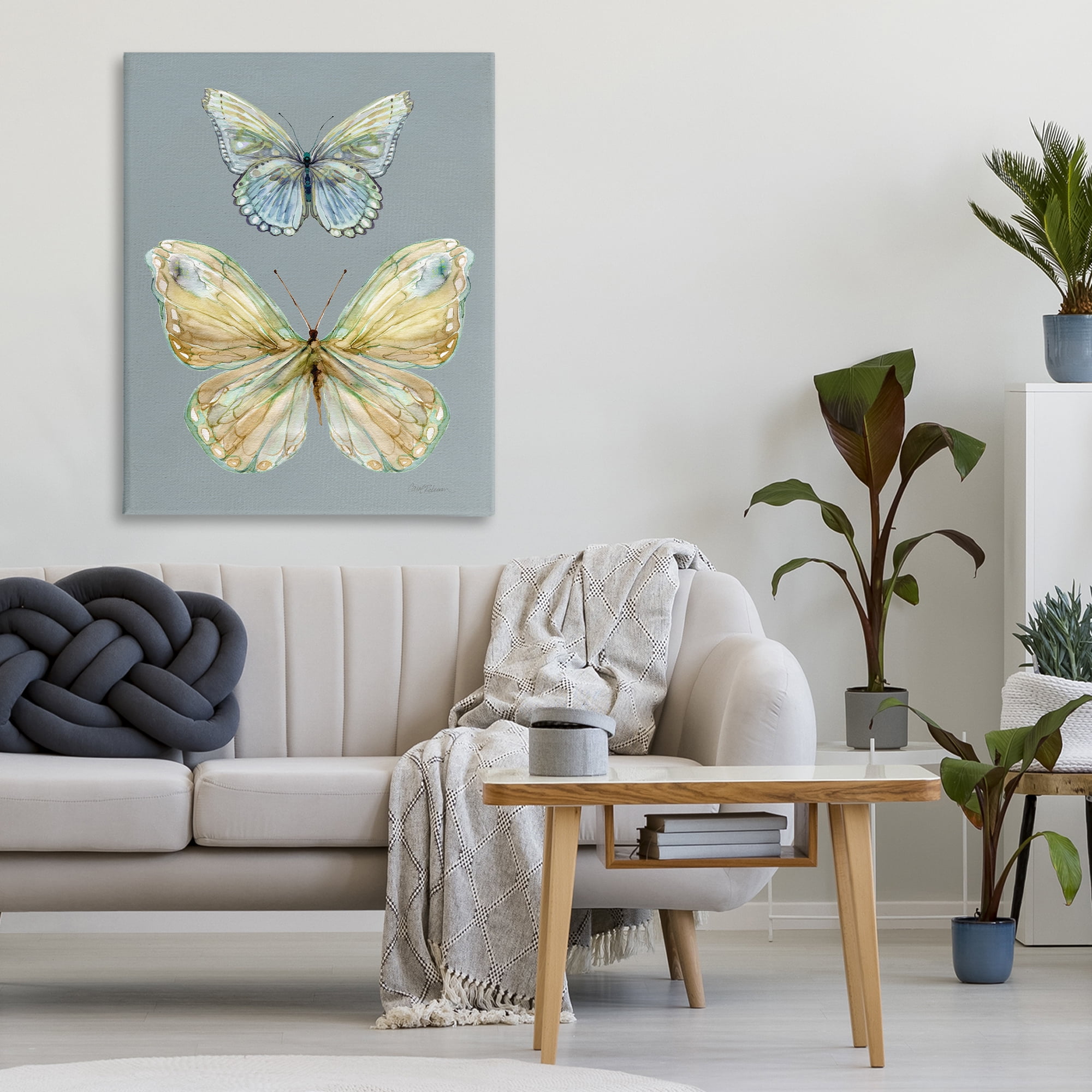 Stupell Industries Delicate Butterflies on Slate Canvas Wall Art, design by Carol Robinson