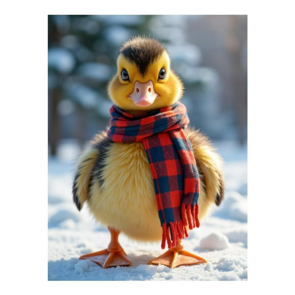 Diamond Art Kit for Adults, Duck Scarf Snow Cute Winter Scene Diamond Painting for Adults Beginners, 5D DIY Diamond Art Painting Kits, Colorful Diamond Painting Craft for Home Decor 12x16