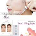 thumbnail image 4 of 40 Uds. De pegatinas faciales invisibles para cara fina, línea Facial, arrugas, flacidez de la piel, cinta para estiramiento facial en forma de V, Scotch para cara, 40 Uds./juego,11 Feliz Sencillez, 4 of 5