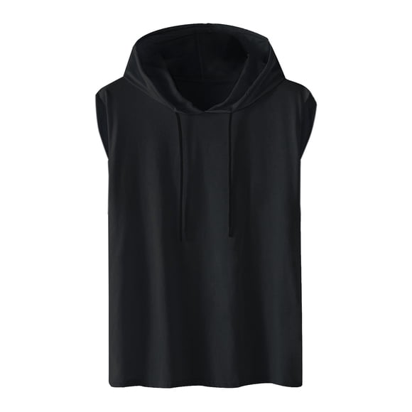 pstuiky Camiseta sin mangas para hombre, Camiseta deportiva sin mangas con capucha y estampado de letras para hombre Camisas de hombre xxxl