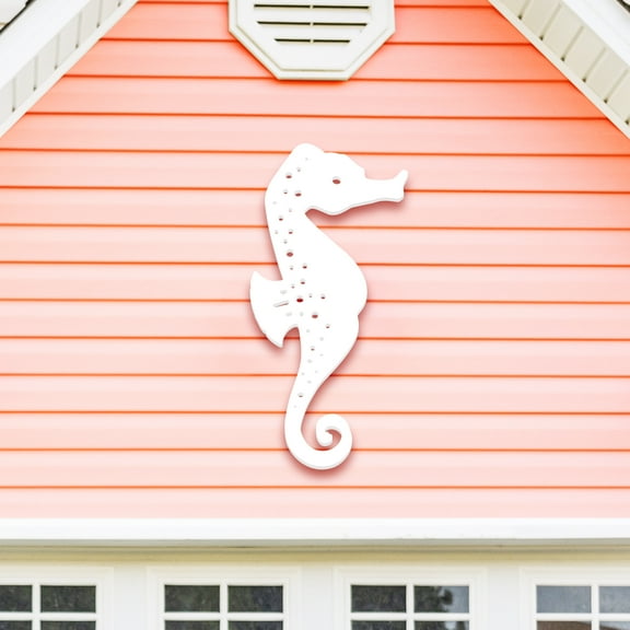 Outdoor Seahorse Wall Art – Coastal Beach House Nautical Sign – Weatherproof PVC Seahorse Decoration – Ocean Themed Marine Art, 3 Foot