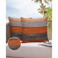 thumbnail image 6 of Pack of 2 Outdoor Pillow Covers, Rustic Farm Wood Orange Grey Brown Waterproof Square Throw Pillowcase Cushion Decorative Pillow Covers for Couch Patio Tent, 16x16 in, 6 of 6