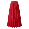 thumbnail image 3 of Women's Flowy Maxi Skirt Chiffon A-Line Design Pleated Elastic Waist Ideal for Summer and Boho Elegant Long Skirt for Women, 3 of 3