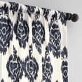thumbnail image 4 of Ikat Blue Printed Cotton Curtain (1 Panel), Ikat Blue, 50W X 96L, 4 of 6
