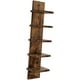 thumbnail image 3 of Estante de almacenamiento de pared de madera de 5 niveles, diseño vertical, accesorios, ahorro de espacio, instalación rápida, versátil, 18,3 x 14 x Marrón, 3 of 8