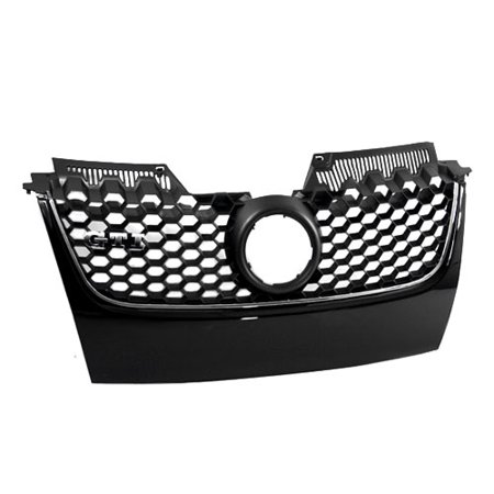 - 06-09 VW Mk5 Jetta/Gli/Gti Main Upper Hex Mesh Grille - Black W/ Chrome Trim