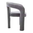 thumbnail image 6 of Modern Velvet Dining Chair Set of 2, Funky Barrel Accent Chairs, Upholstered Armchair Comfy Side Chair for Kitchen Living Room Dining Room, Gray, 6 of 8