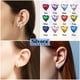 thumbnail image 4 of Pendientes de aro de plata de ley con piedras natales Silvora para mujer. Diamantes creados. Delicada joya de regalo para cumpleaños o Navidad, 4 of 8