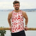 thumbnail image 6 of Zufioo Gnome Merry Christmas Print Men's Vest, Sleeveless Quick-drying Muscle T-shirt, Suitable for Sports Fitness, Home Leisure Wear-X-Large, 6 of 7