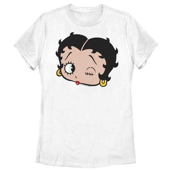 Women's Betty Boop Large Face Graphic Tee White Small