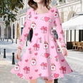 thumbnail image 2 of XEGLSBU Girls Dresses Size 8-10 Cute Floral Long Sleeve Dress for Girls Kids Midi Dress for Ages 6 14 for and Everyday Wear Dresses for Girls e-Pink Size 6-7 Years, 2 of 5
