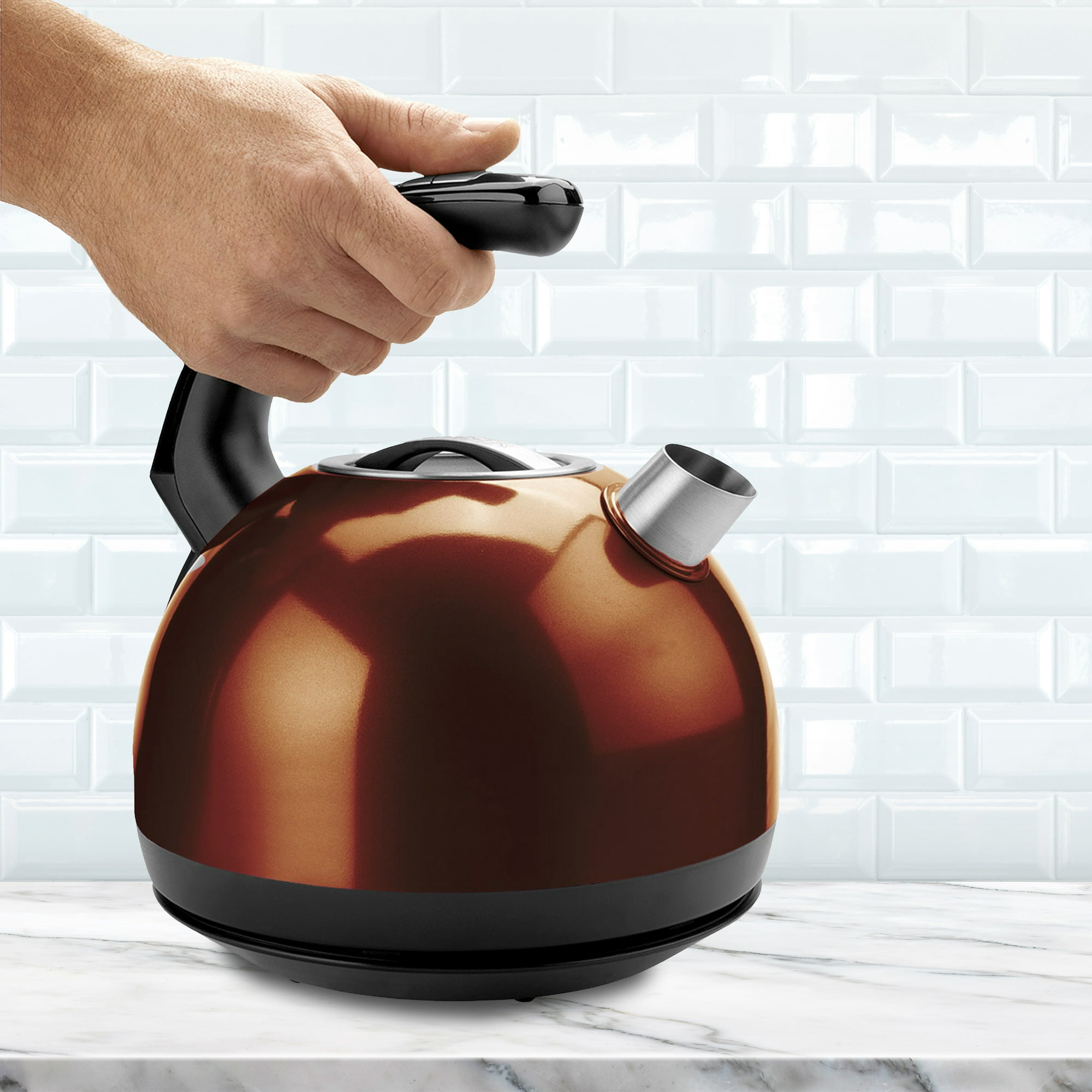 Sencor SWK1574BR Electric Kettle with Display and Power Cord Base, Brown (Metallic)