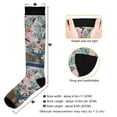 thumbnail image 3 of FORMRS Womens Knee High Socks Casual Long Thick Travel Daily Wear, 2 Pairs, Vibrant Flowers, 3 of 6