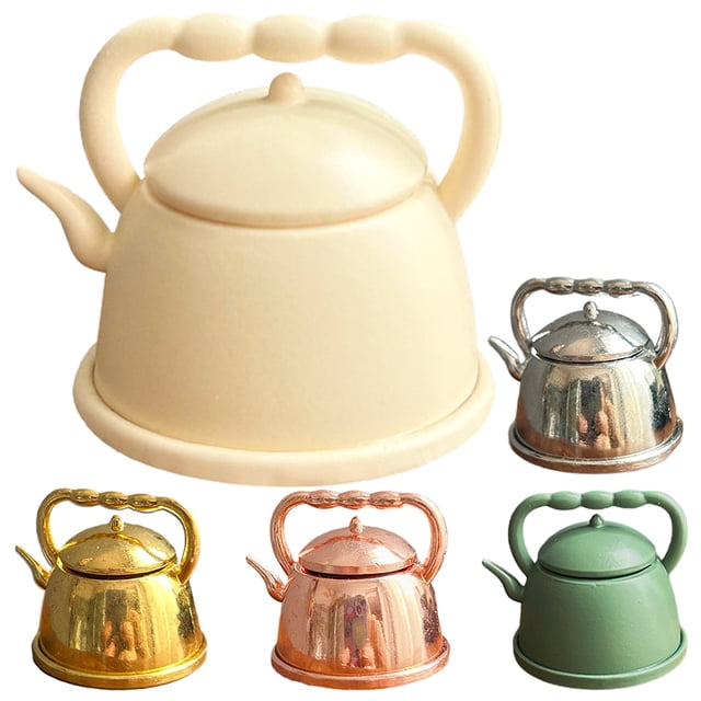 5 Pcs Maison de Poupée Mini Bouilloire Modèle Miniature Bouilloire à Eau Décoration Accessoire de Maison de Poupée
