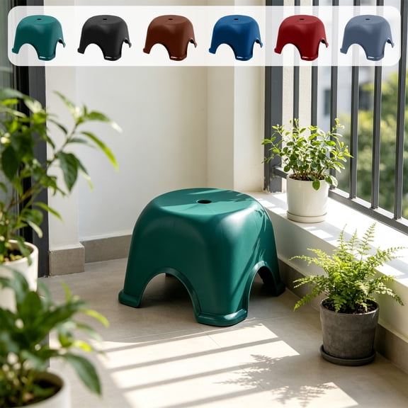 Small Step Stool for Adult Bathroom Use, Low Stepping Stool with Nonslip Base, Enhanced Stability Plastic Stool for Living Room, Shower, Kitchen Counter, Topliu