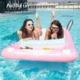 thumbnail image 4 of PVC Inflatable Floating Row Double Pink Flying Car Inflatable Floating Bed Aquatic Entertainment Water Inflatable Bed, 4 of 5