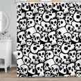 thumbnail image 3 of SUNOLIFE Halloween Skull Shower Curtain Horror Skeleton Waterproof Fabric Bathroom Curtain 72x72 in, 3 of 4