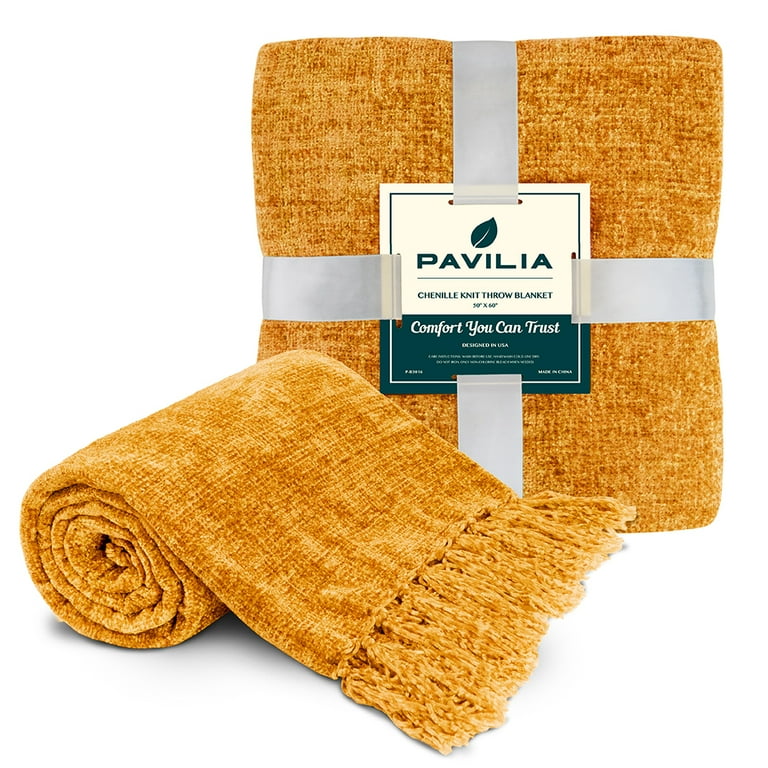 Gold chenille throw outlet blanket