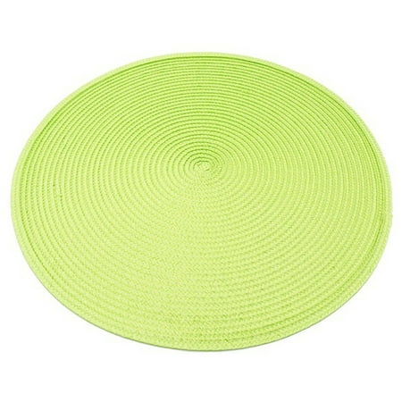 

4Pcs Dining Table Mat Woven Placemat Pad Heat Resistant Bowls Cups Coaster Table for Home Party Supply(Green)