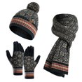 thumbnail image 1 of Gorro De Invierno, Bufanda, Guantes, Conjunto De Punto Con Forro Polar, Guantes Para Pantalla Táctil, Regalos De Navidad Para Hombres Y Mujeres 3 Uds. Yuarrent HA046540-01, 1 of 6