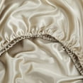thumbnail image 4 of GFDYREE Queen Silk Satin Fitted Sheet, Soft Deep Pocket Single Bottom Bed Sheets Sold Separately, Wrinkle Free, Non- Fading, Breathable, Fully Elasticized(Queen Size, Taupe), 4 of 7