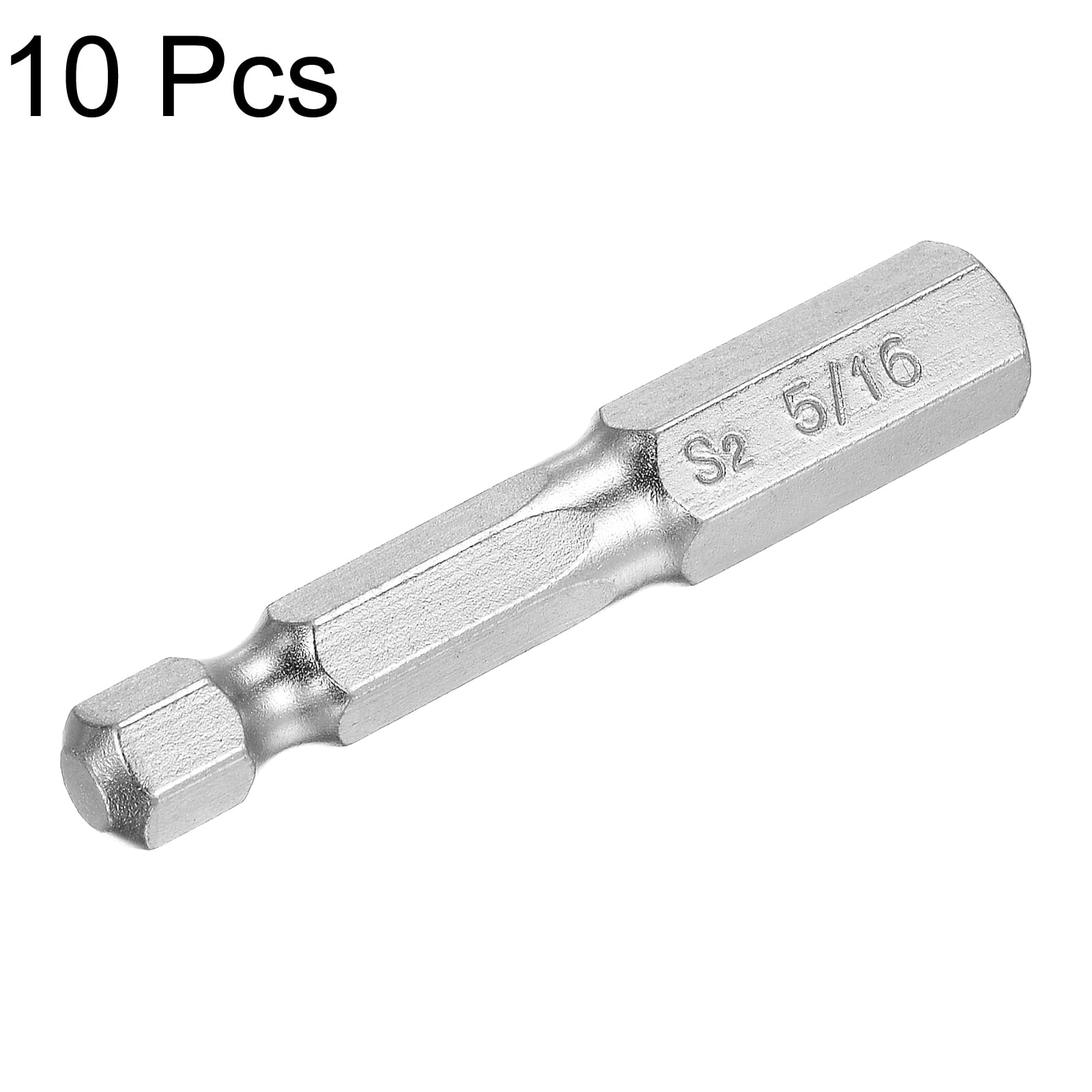 10-Pack H5 Magnetic Hex Screwdriver Bits - S2 Steel, 1/4" Hex Shank, 100mm Long