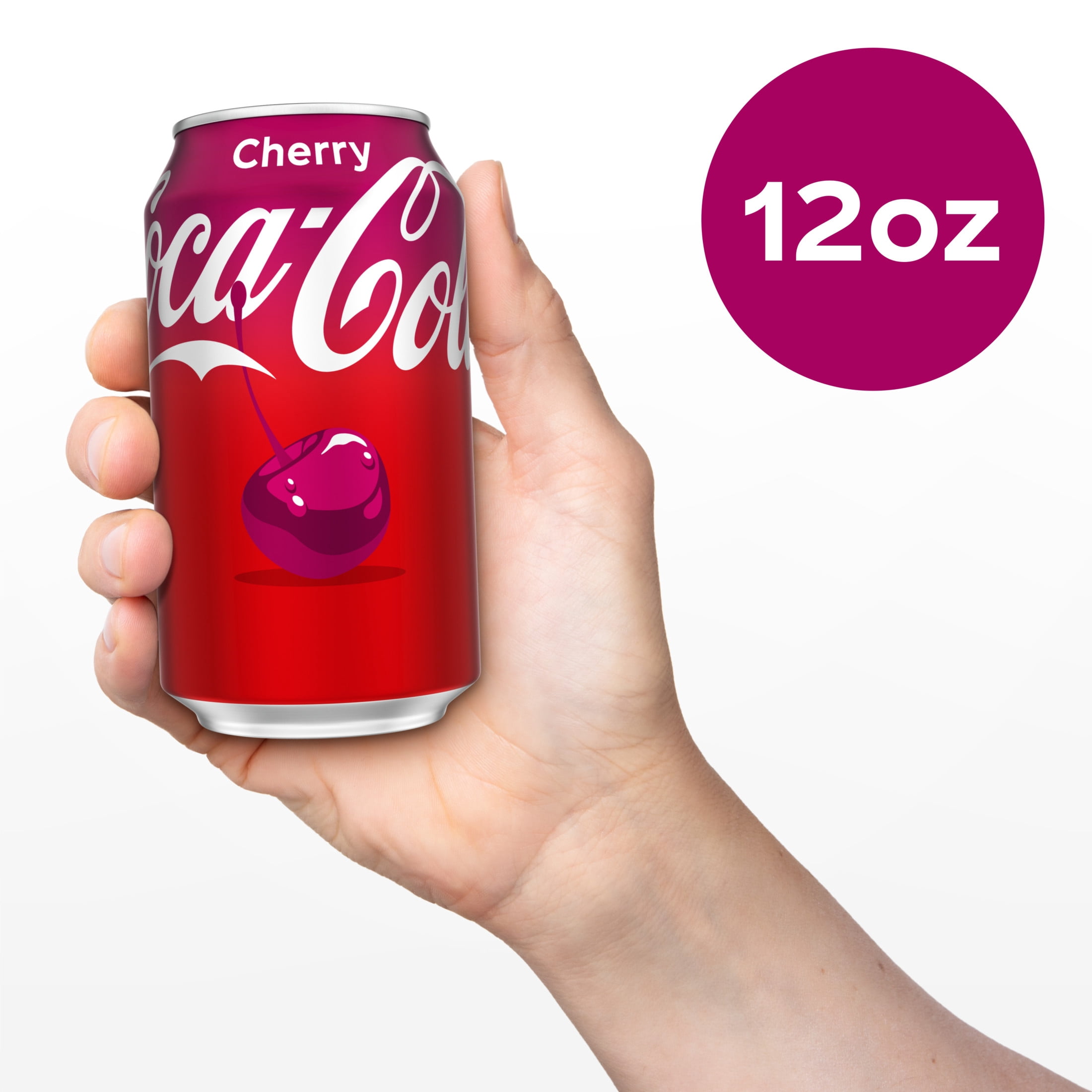 Coca-Cola Cherry Soda, 12 fl oz, 12 Pack Cans, Sparkling Cherry