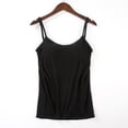 thumbnail image 4 of GlTpooo Women's Cami With Built-In Shelf Bra Plus Stretch with Adjustable Spaghetti Straps Basic Undershirt Layer Tank Top Black L, 4 of 4