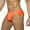 Orange, variant on Pitauce Mens Low Waist Swim Briefs Quick Dry Bikini Swimsuit Solid Color Elastic Waist Bathing Suit, M-2XL