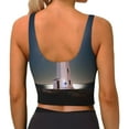 thumbnail image 4 of Goofa Peggy's Cove Lighthouse Printed Sports Bras for Women, High Impact Running Bra Workout Crop Tank Tops Longline Sports Bra Push up-Medium, 4 of 9