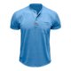 thumbnail image 3 of pstuiky camisetas de hombre, Blusa de manga corta con cuello vuelto, bolsillos y botones de color liso para hombre ropa de hombre l, 3 of 5