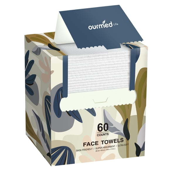 Toallas faciales desechables biodegradables Ourmed Life 60 unidades