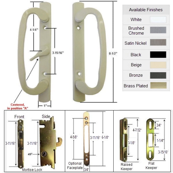 Replacement Sliding Glass Patio Door Mortise Lock And Keeper Kit