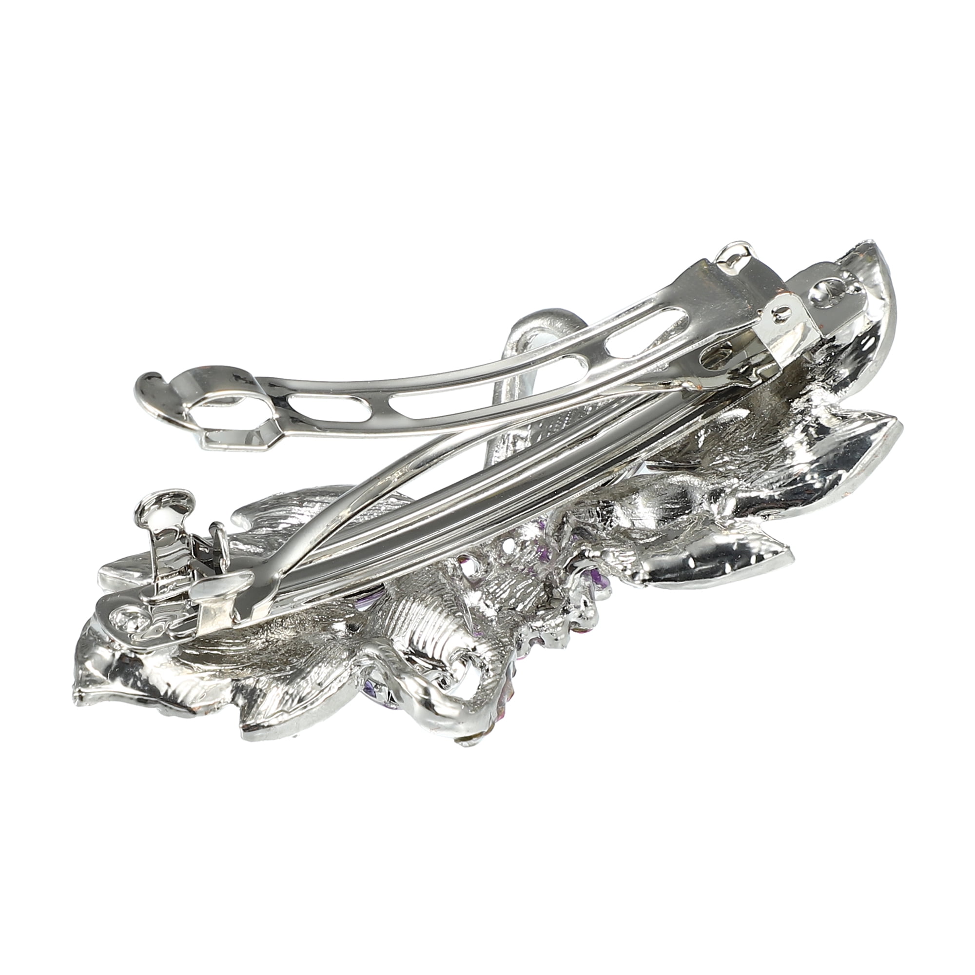 Unique Bargains 3Pcs Hair Barrettes Faux Crystal Flower Butterfly Flower Shape for Women's