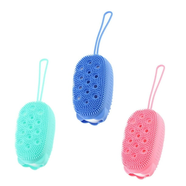 Cepillo corporal de silicona - Exfoliante para baño - Lufa de ducha suave para niños y adultos - Alternativa a la espalda tradicional