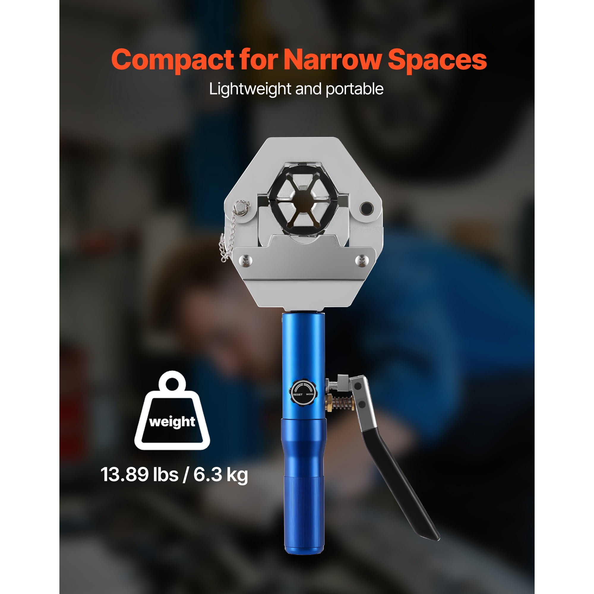 KFFKFF Hydraulic Hose Crimper Kit, Manual A/C Hose Crimping Tool with 7 Interchangeable Dies, Designed for Automotive and Air Conditioning Repairs - Includes Portable Carrying Case