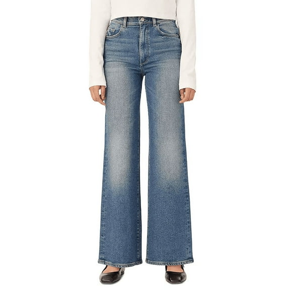 DL1961 EAST LAKE Women's Hepburn High Rise Wide Leg Jeans, US 34