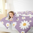 thumbnail image 4 of Feelyou Fashion Floral Flower Full Size Comforter Sets for Kids, Farmhouse Groovy Daisy Bedding Comforter Set, Dreamy Cartoon Purple Reversible Bedding Sets, Super Cozy Room Decor, 3pcs, 4 of 8
