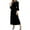 Long Sleeve Velvet Dress for Women-A29 Black, variant on Long Sleeve Velvet Dress for Women 3/4 Flared Sleeve High Waist Midi Wedding Guest Dresses Spring Winter Cocktail Evening Party Gowns Elegant Semi Workwear L