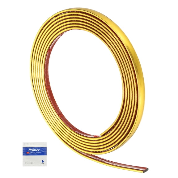 Uxcell Peel and Stick Molding Trim 10ft x 0.4" Self Adhesive Wall Trim, Gold