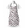 thumbnail image 3 of Love Apron, Handmade Brush Drawn Like Lips Eyes and Crowns on a Background of Polka Dots, Unisex Kitchen Bib with Adjustable Neck for Cooking Gardening, Adult Size, Rose Charcoal Grey, by Ambesonne, 3 of 4