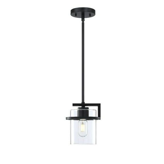 Forte Lighting 2405-01 Halo 7" Wide Mini Pendant - Black