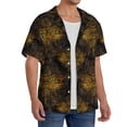 thumbnail image 2 of Sikiie Gold Dragonfly Mandala Men's Cuban Shirt, Hawaiian Shirts, Business Casual Button Down Shirts, Short Sleeve Shirt-Large, 2 of 5