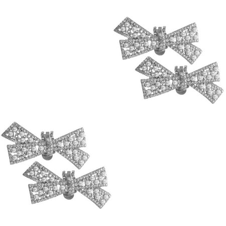 Raindrops 2 Pairs Shoe Jewelry Clips Decoration Decorations Buckle Bridesmaid Silver