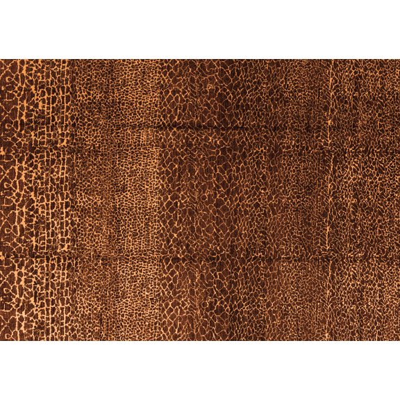 Ahgly Company Indoor Rectangle Abstract Orange Modern Area Rugs, 5' x 7'